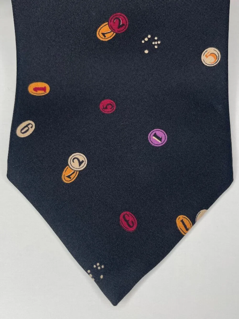 Claiborne Vintage Indie Sleaze Silk Tie Black Poker Chips Coins Gaming Retro